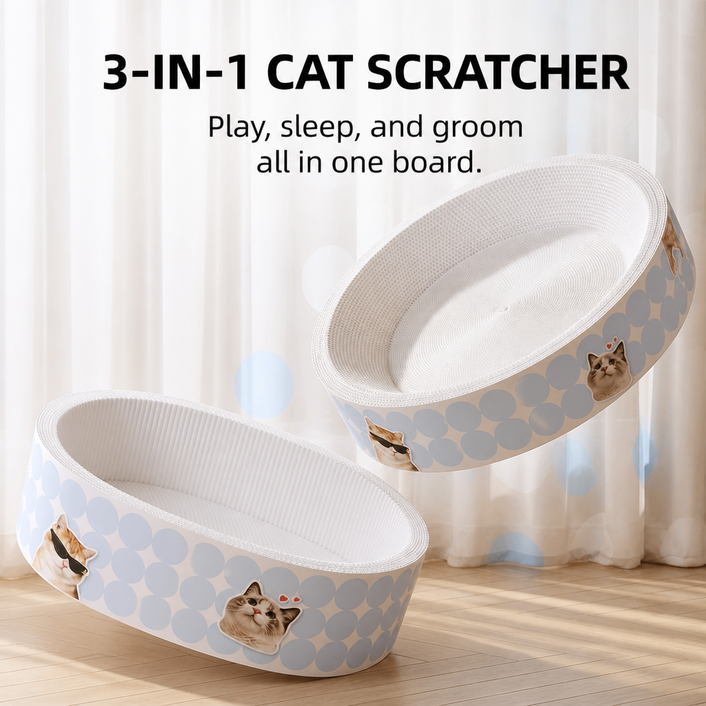 Corrugated Cardboard Cat Scratcher Bed