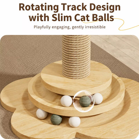 Vertical Sisal Cat Scratching Post with Climbing Tower