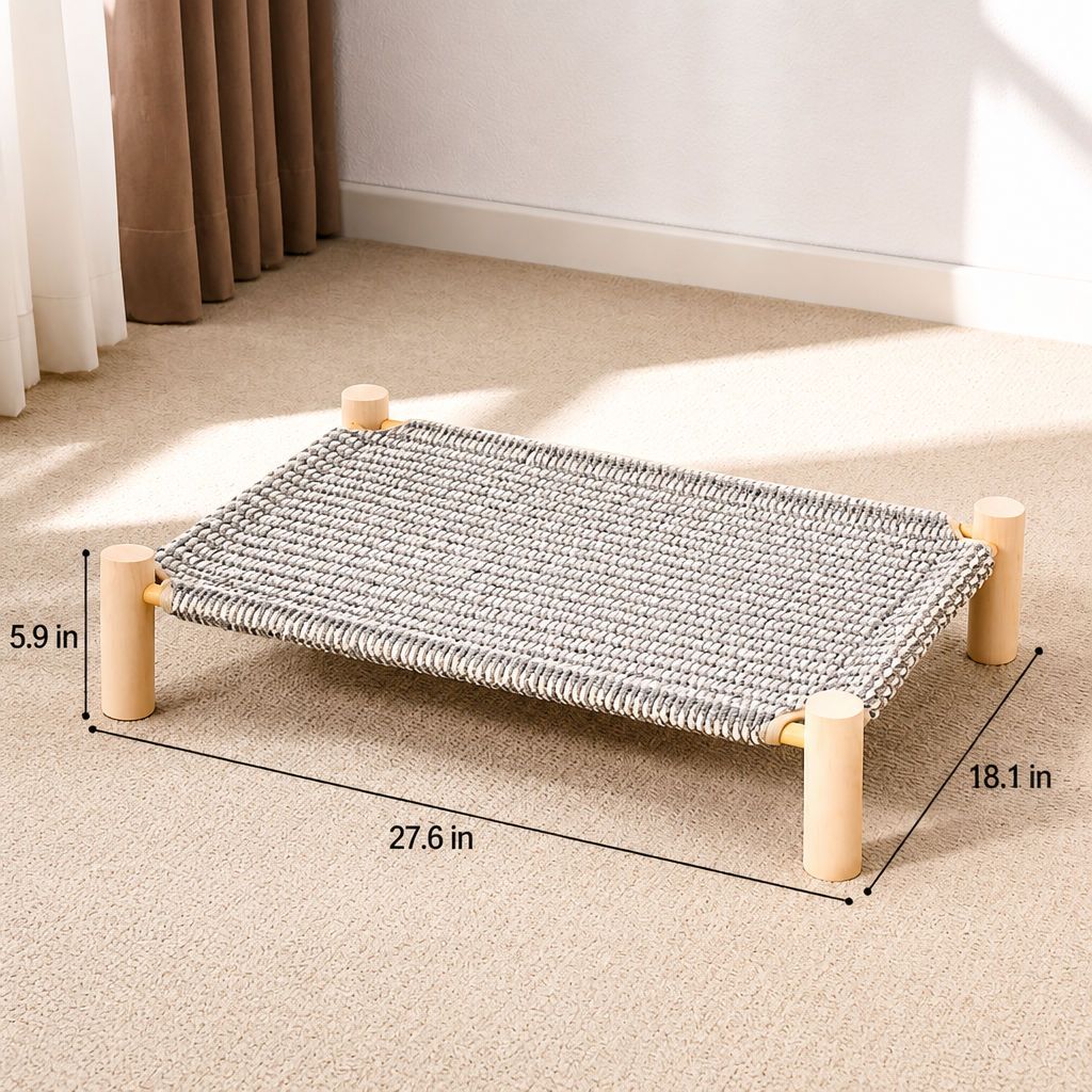 Washable Hammock-Style Cat Bed with Scratch Pad