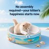 White Corrugated Cardboard Cat Scratcher Bed
