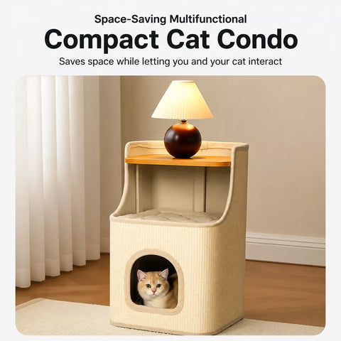 Square Sisal Cat Scratching Barrel with Integrated Bed