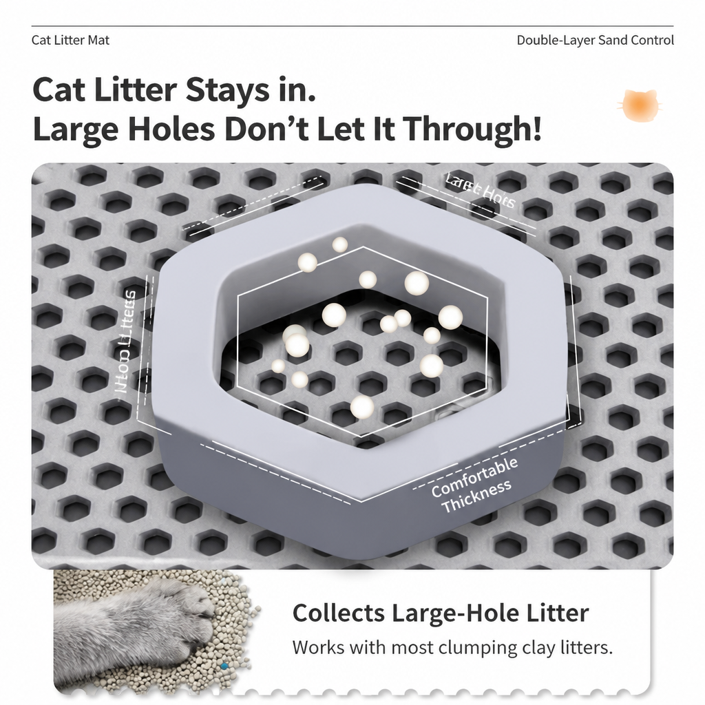 Double-Layer Cut-to-Fit Cat Litter Mat