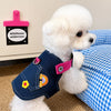 Denim-Style Nylon Pet Harness with Optional Leash for Small Pets