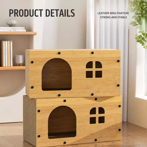 Spacious Corrugated Cardboard Cat Scratcher House