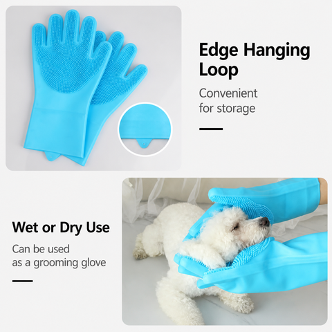 Pet Bathing Gloves for Cats and Dogs