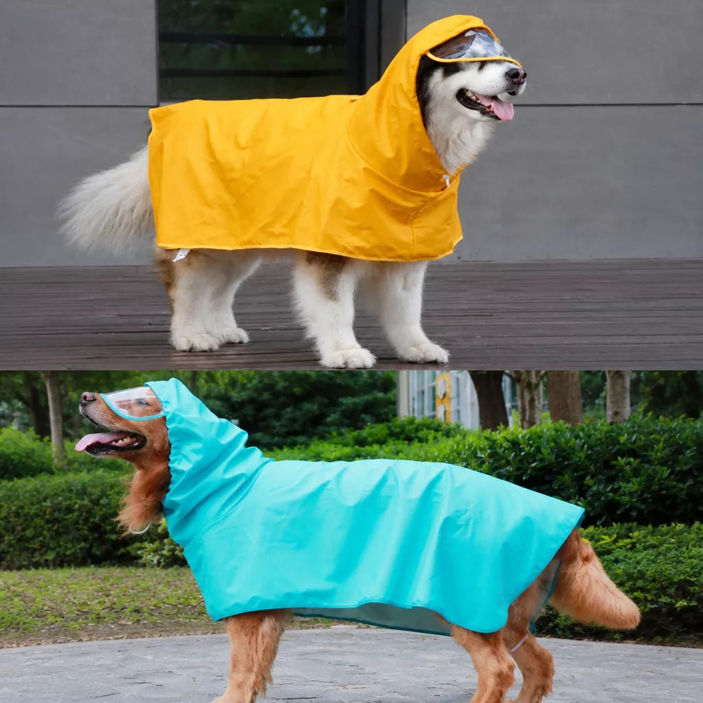Waterproof Full-Coverage Dog Rain Poncho for Rainy Walks