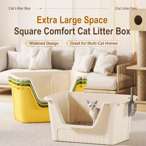 Jumbo Plastic Cat Litter Box with High Sides p-05679