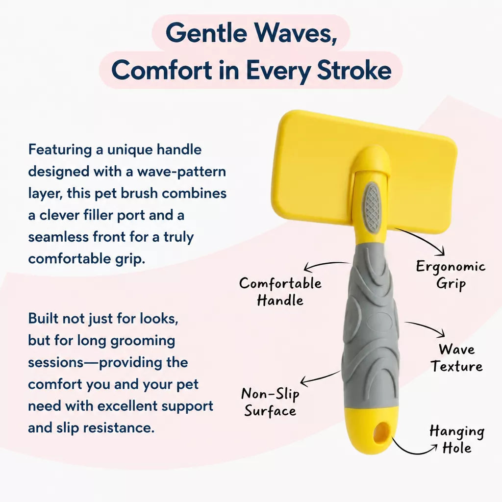 Dog & Cat Grooming Pin Brush for Loose Fur & Tangles