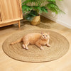 Round Cattail Grass Cat Scratcher Mat