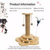 4-in-1 Cat Scratching Post with Sisal Mat and Interactive Toy