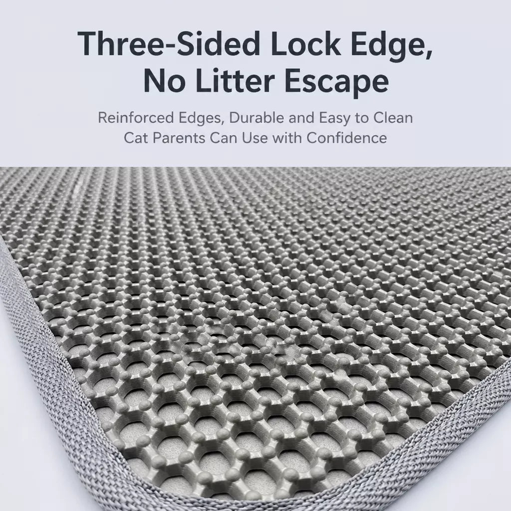 Double-Layer Cat Litter Mat for Cleaner Litter Box Areas