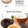 Round Faux Plush Pet Bed for Cats and Small Dogs