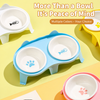 Ceramic Double Cat Bowls with Stand