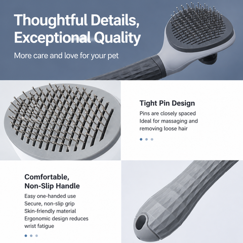 Self-Cleaning Pet Brush for Dogs & Cats
