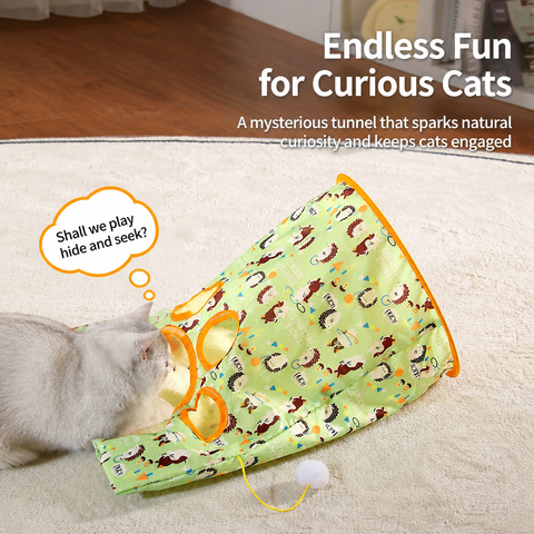 Foldable Crinkle Cat Tunnel Toy