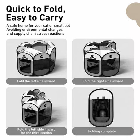 Foldable Enclosed Patchwork Pet Bed for Cats & Dogs