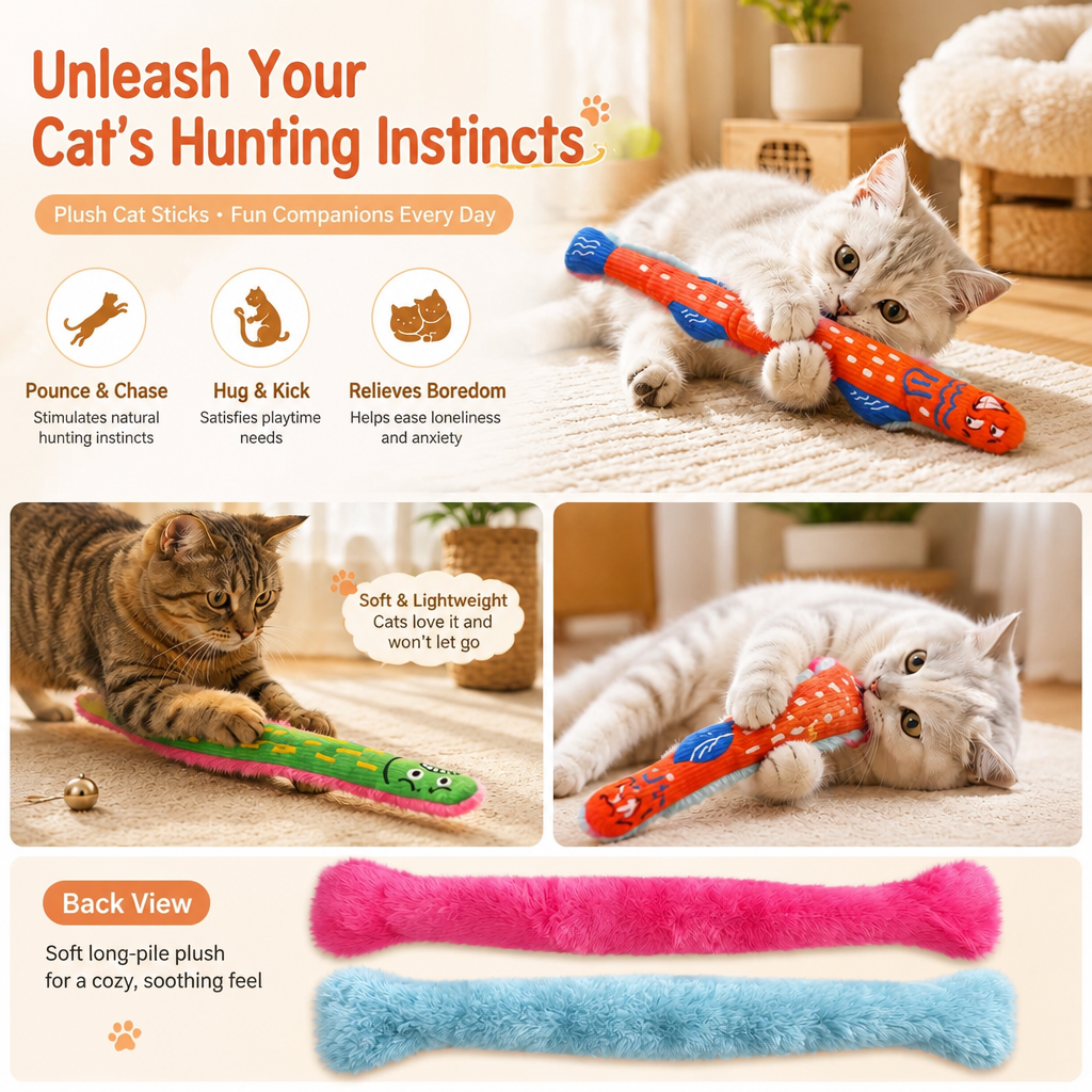 Fish-Shaped Crinkle Cat Toy for Indoor Play