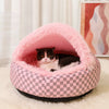 Semi-Enclosed Shell Pet Bed for Cats and Small Dogs