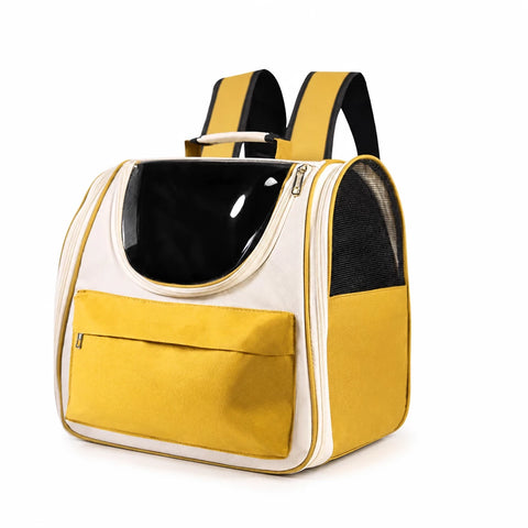 Breathable Cat Carrier Backpack with Roll-Up Shade