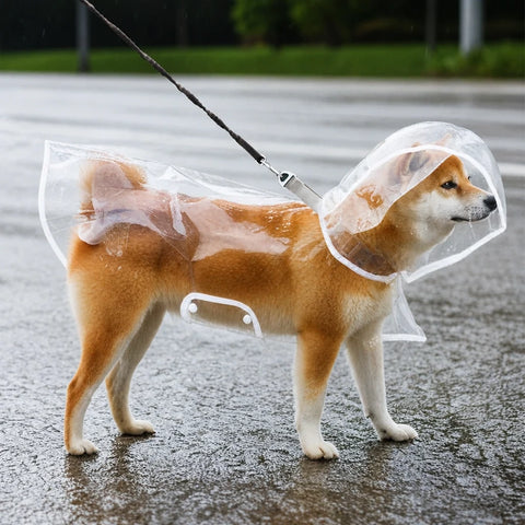 Dog Rain Poncho with Belly Coverage