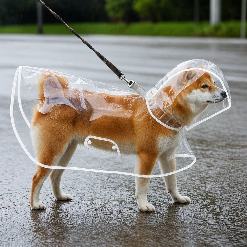 Dog Rain Poncho with Belly Coverage