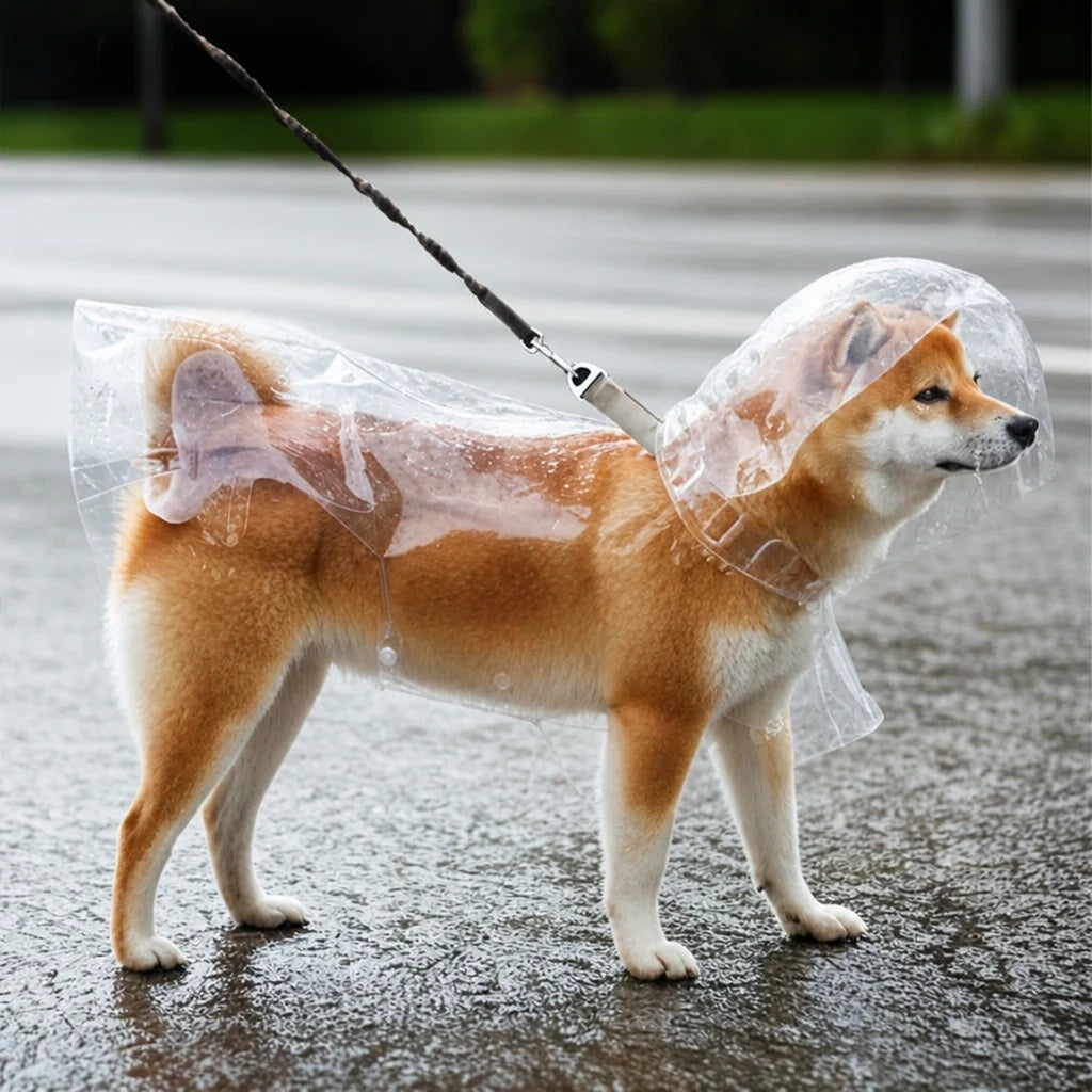 Dog Rain Poncho with Belly Coverage