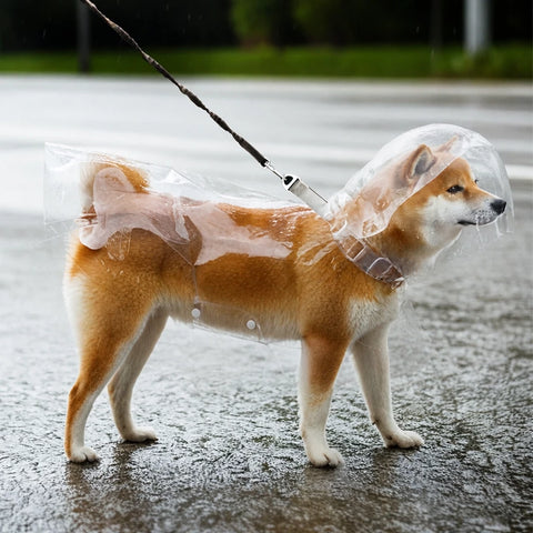 Dog Rain Poncho with Belly Coverage