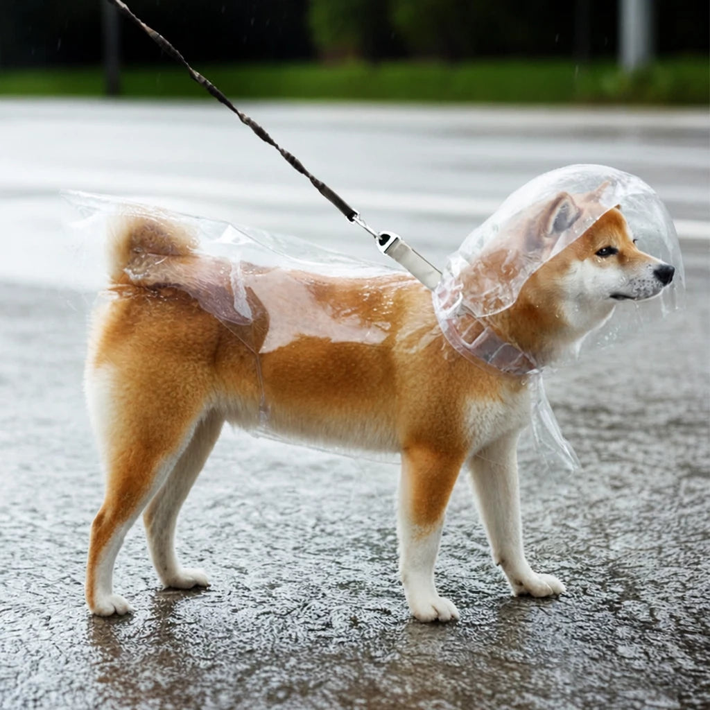 Dog Rain Poncho with Belly Coverage