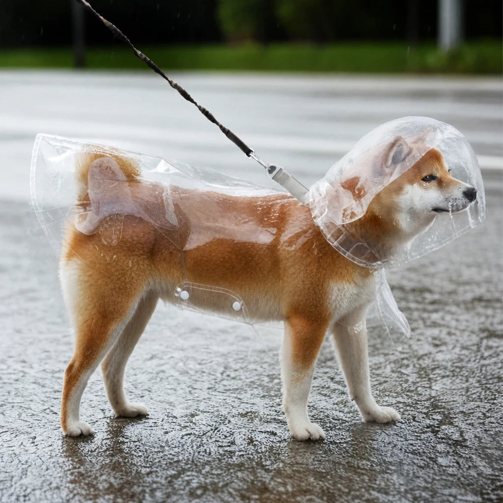 Dog Rain Poncho with Belly Coverage