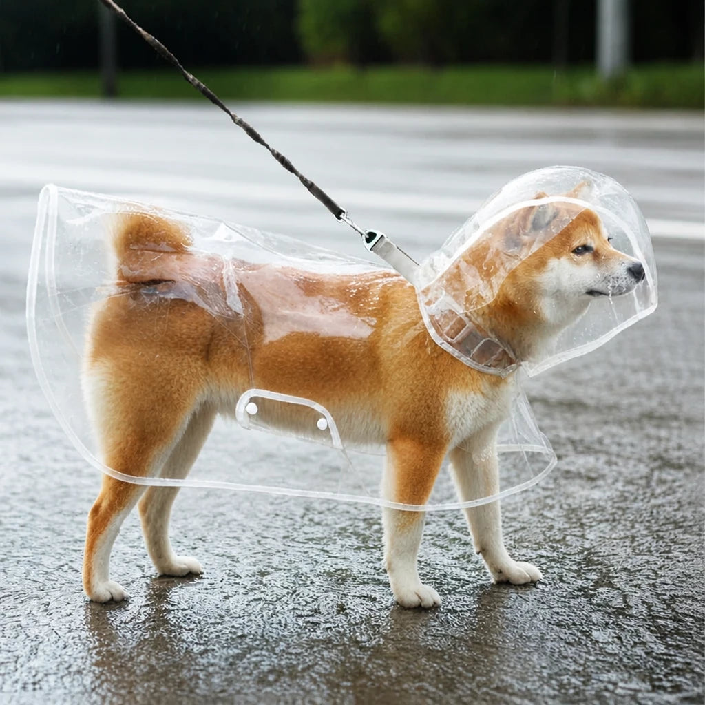Dog Rain Poncho with Belly Coverage