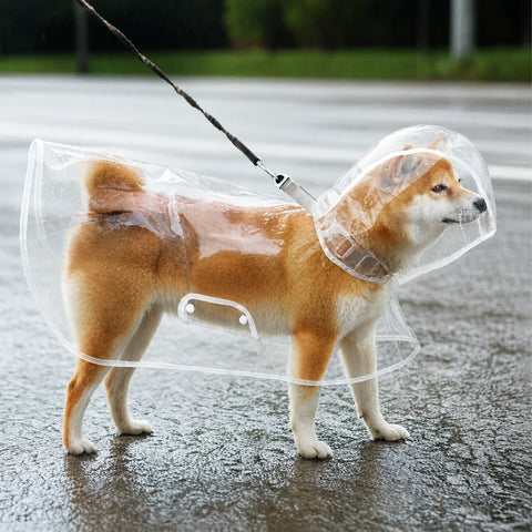 Dog Rain Poncho with Belly Coverage