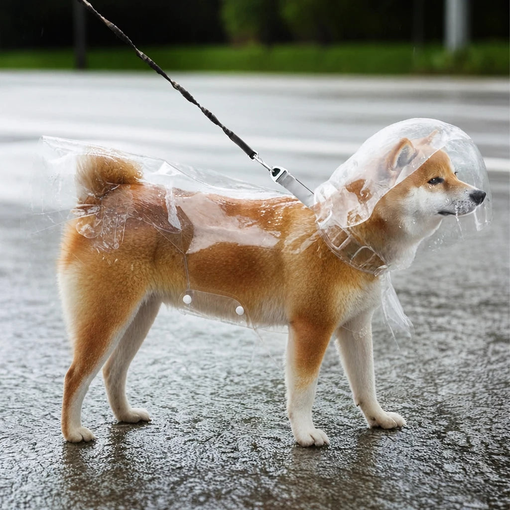 Dog Rain Poncho with Belly Coverage