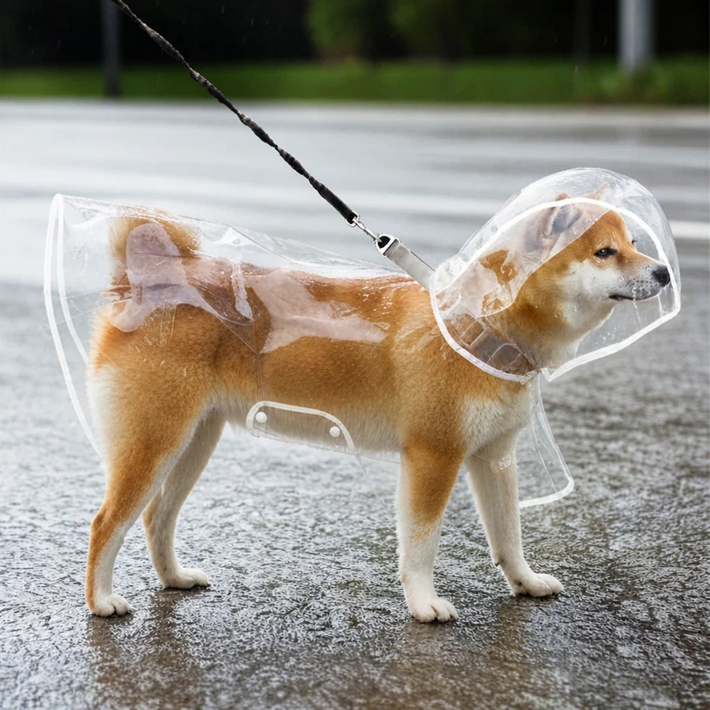 Dog Rain Poncho with Belly Coverage