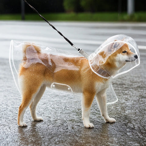 Dog Rain Poncho with Belly Coverage