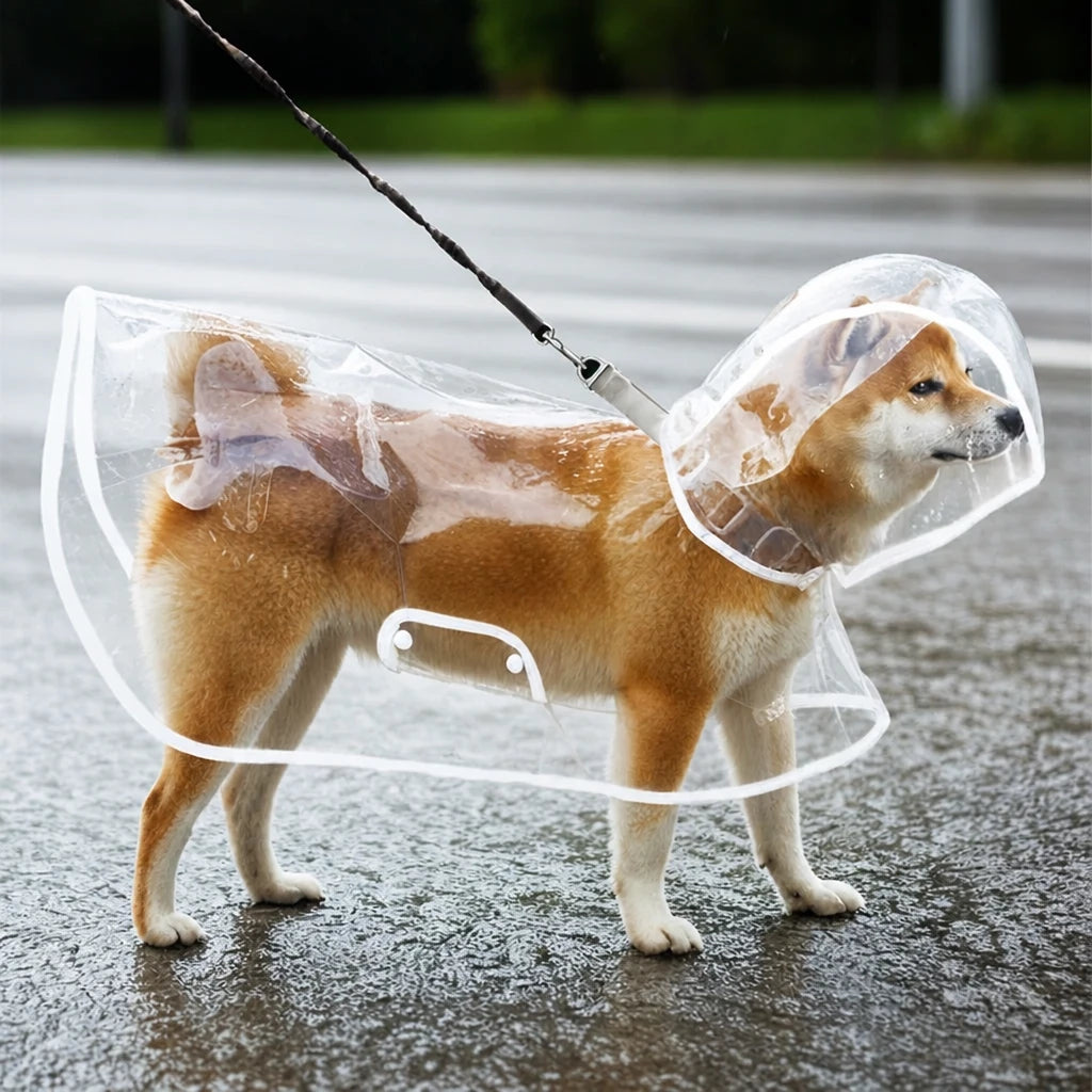 Dog Rain Poncho with Belly Coverage