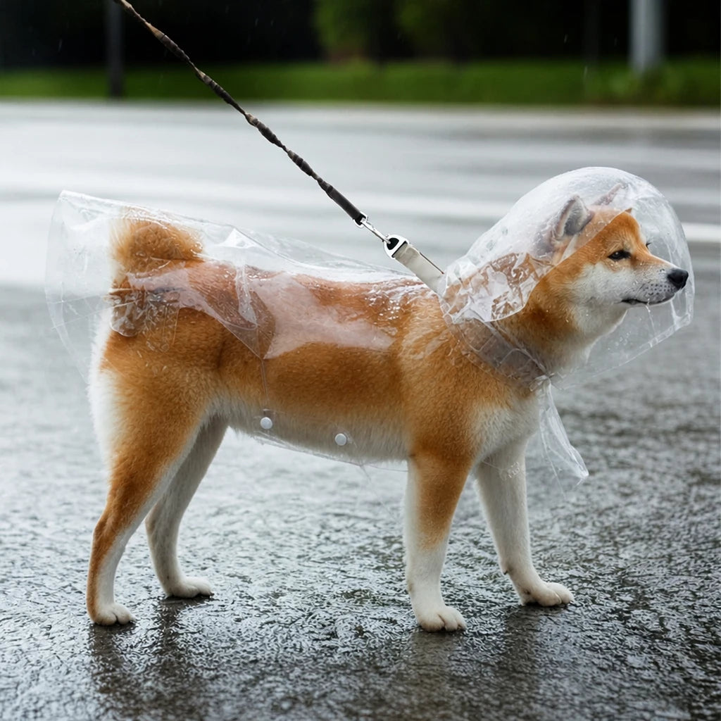 Dog Rain Poncho with Belly Coverage