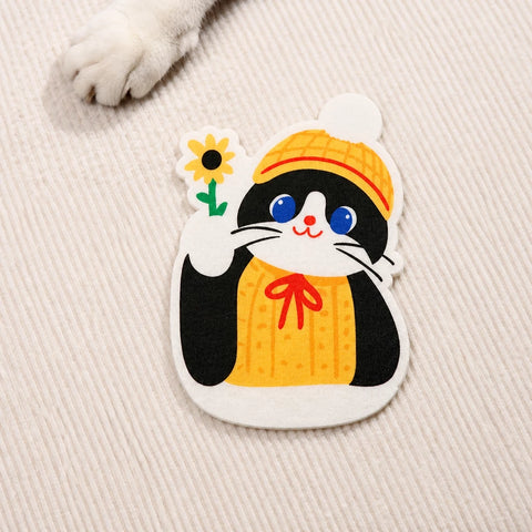 Self-Adhesive Wall-Mounted Felt Cat Scratcher
