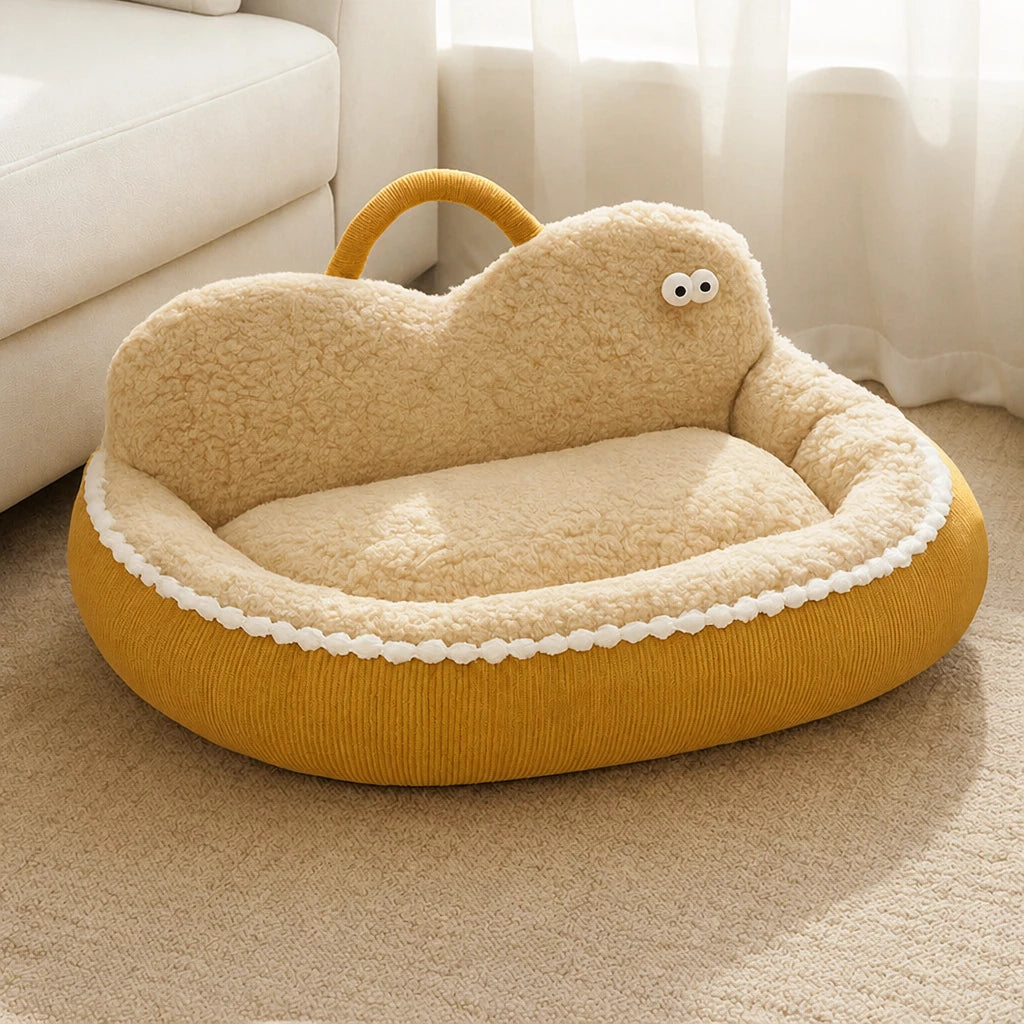 Washable Semi-Enclosed Pet Bed for Cats and Small Dogs