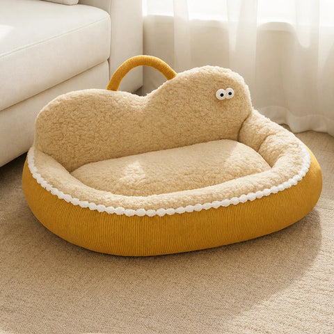 Washable Semi-Enclosed Pet Bed for Cats and Small Dogs