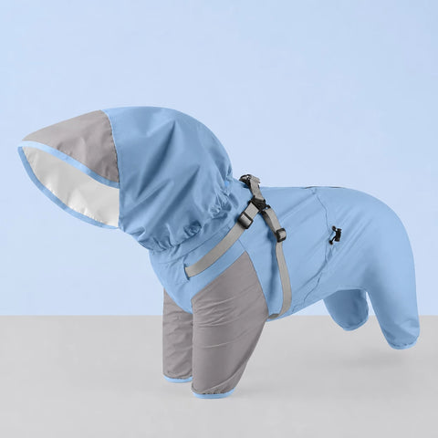 Hooded Four-Leg Dog Raincoat for Rainy Walks