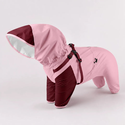 Hooded Four-Leg Dog Raincoat for Rainy Walks