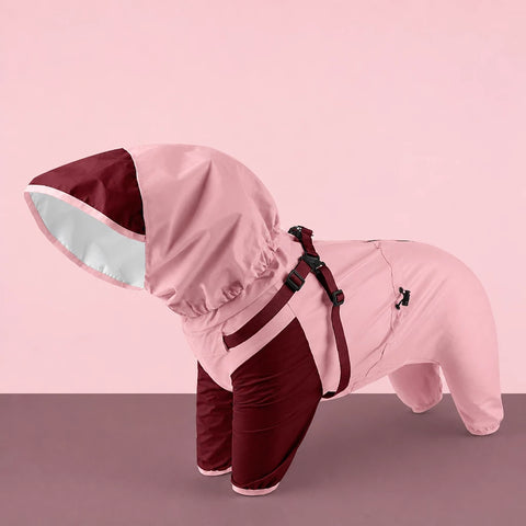Hooded Four-Leg Dog Raincoat for Rainy Walks
