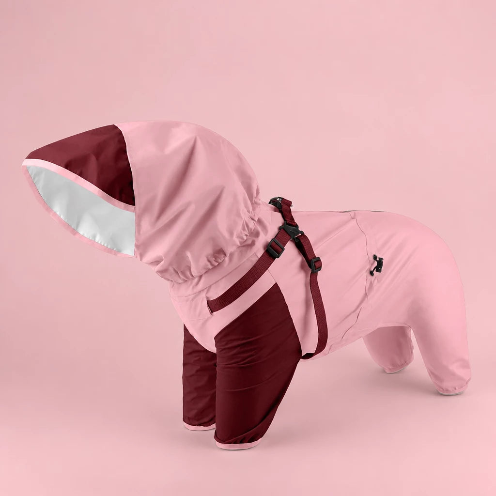 Hooded Four-Leg Dog Raincoat for Rainy Walks