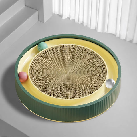 Extra-Large Round Corrugated Cardboard Cat Scratcher & Lounger