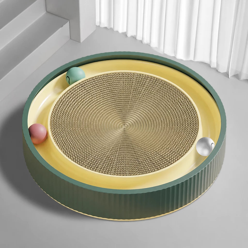 Extra-Large Round Corrugated Cardboard Cat Scratcher & Lounger