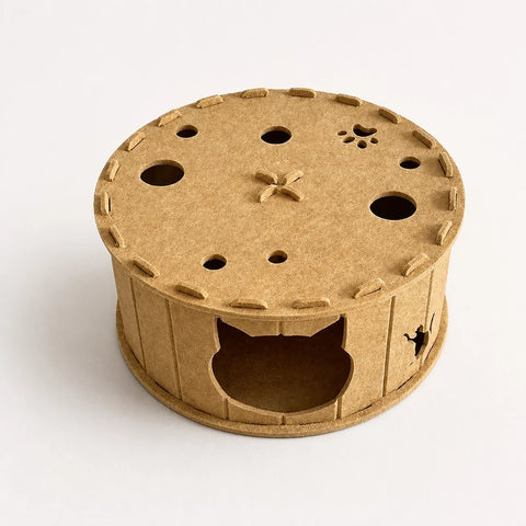 Donut-Shaped Felt Cat Scratcher Tunnel Bed