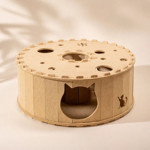 Donut-Shaped Felt Cat Scratcher Tunnel Bed