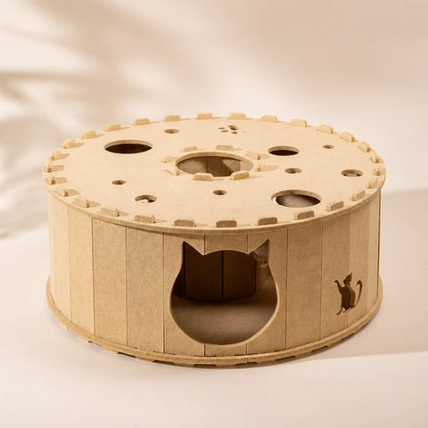 Donut-Shaped Felt Cat Scratcher Tunnel Bed