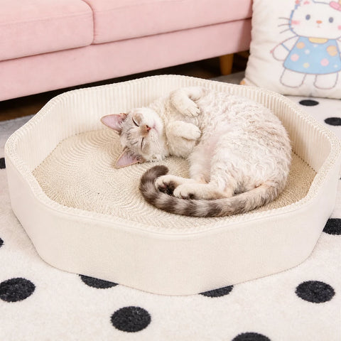 Petal-Style Corrugated Cardboard Cat Scratcher Bed