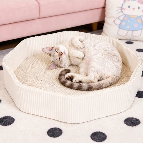 Petal-Style Corrugated Cardboard Cat Scratcher Bed